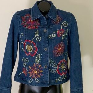 NWT Tantrum Denim embroidery Jacket Size S
